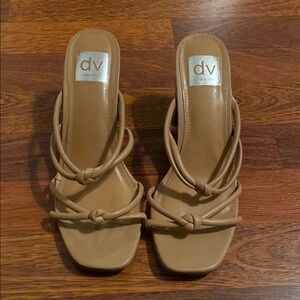 Dolce Vita tan mule heels